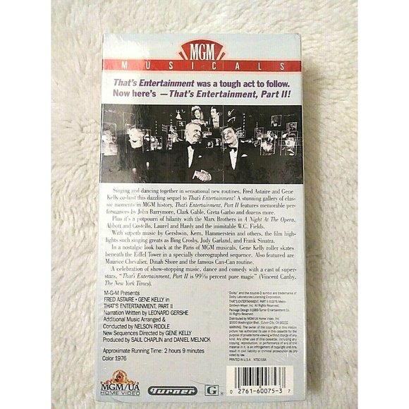 That's Entertainment Part 2 Classic MGM Musical Bing Crosby 1976 Film SEALED VHS - Picture 2 of 4